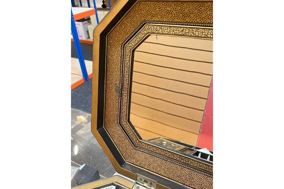 FINE CHINESE BLACK & GOLD LACQUER WORK BOX, 19th C., canted rectangular cushion form, fitted - Image 20 of 42