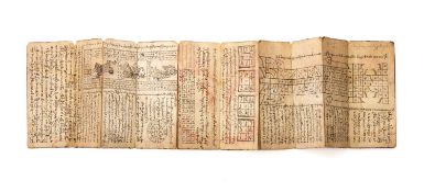 BURMESE PARABAIK (FOLDING MANUSCRIPT), ink on presumed mulberry bark paper, spanning a total of 42