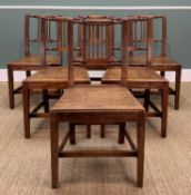 SET OF SIX 19TH C. WELSH 'COUNTRY' DINING CHAIRS, believed oak & fruitwood, and an associated oak