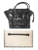 VALENTINO GARAVANI ROCKSTUD SPIKE CLUTCH BAG, 28cms (w), wear and tear commensurate with use /