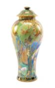 RARE DAISY MAKEIG-JONES FOR WEDGWOOD FAIRYLAND LUSTRE VASE & COVER, 'Rainbow / Bifrost' pattern