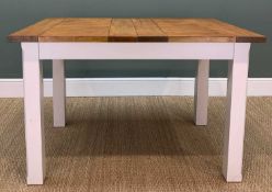 MODERN WILLIS & GAMBIER EXTENDING OAK DINING TABLE, with internally concealed leaf, painted