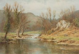 TOM CLOUGH RCA (1867-1943) watercolour - Riverscape, probably north Wales, signed, 61 x 89cms