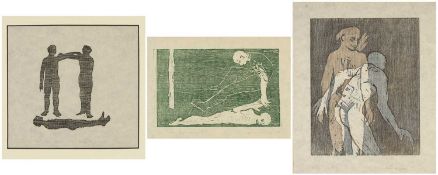 ‡ DEBORAH JONES collection of limited edition woodcuts - entitled 'Some Guardian Angel 2' (5/50), '