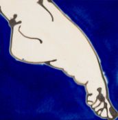 ‡ BRONWYN WILLIAMS-ELLIS (b.1953) ceramic - hand painted ceramic tile featuring an arched foot,