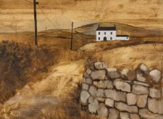 ‡ HERMAN SHAPIRO (b.1933) oil on board - entitled verso, 'Isolated Cottage' on Attic Gallery
