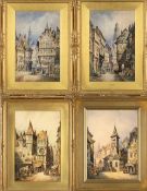 CHARLES JAMES KEATS (1856-1900) four watercolours - 'Strasbourg', 'Frankfurt', 49 x 31cms (pair); '