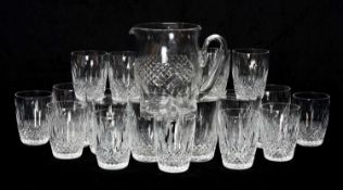 SEVENTEEN WATERFORD CRYSTAL 'COLLEEN' TUMBLERS & JUG, comprising six large and eleven small (18)