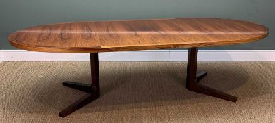 JOHN MORTENSEN FOR HELTBORG MØBLER: MID-CENTURY ROSEWOOD EXTENDING DINING TABLE, produced by CJ