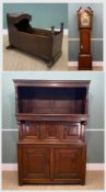 ANTIQUE WELSH OAK FURNITURE, comprising 18TH C. WELSH OAK TRIDARN, panelled canopy, baluster