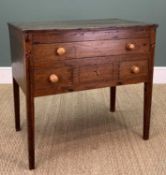 ANTIQUE OAK INLAID LOWBOY, 72 (h) x 77 (w) x 47cms (d)