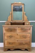 EDWARDIAN PINE DRESSING CHEST, 160 (h) x 94 (w) x 47cms (d)