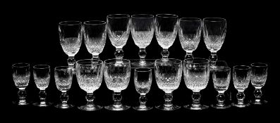 ASSORTED WATERFORD CRYSTAL 'COLLEEN' SMALL GLASSES, including seven liqueur glasses and eleven
