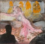 ‡ DAN LLYWELYN HALL (b.1980) mixed media on panel - entitled verso, 'Dance Across the Bar', dated