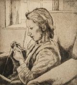 EDGAR HOLLOWAY (1914-2008) limited edition (7/50) etching and aquatint - portrait of the artist's