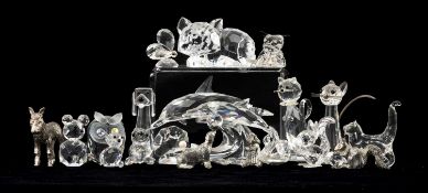ASSORTED SWAROVSKI CRISTAL & OTHER ANIMAL FIGURINES comprising, SWAROVSKI: 'Lead Me' Dolphins,