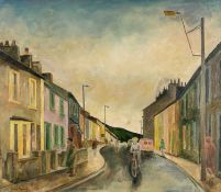 ‡ GEORGE CHAPMAN (1908-1993) oil on canvas - entitled verso 'Boy with Bicycle' on Martin Tinney