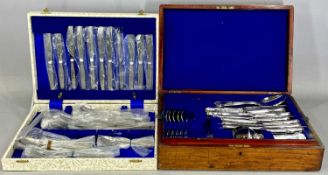 MAHOGANY CASED PART CANTEEN OF STAINLESS-STEEL CUTLERY, for six persons, approx. 42 pieces, and a