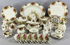 ROYAL ALBERT OLD COUNTRY ROSES TABLEWARE & ORNAMENTS, including six dinner plates, six medium side