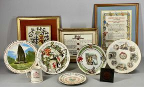 EISTEDDFODAU & OTHER WELSH RELATED ITEMS, including commemorative plates, slate plaque 'Ynys Môn