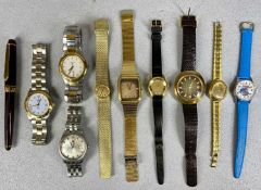 COLLECTION OF WRISTWATCHES, including Gucci ladies' wristwatch with gold-plated case, on leather