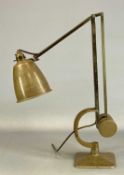 VINTAGE ANGLEPOISE TYPE DESK LAMP, hinged column with counterweight, on square base Provenance: