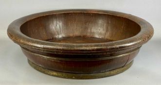 LARGE CHINESE BAMBOO RICE BOWL with brass bands, 78cms (diam.) Provenance: private collection Conwy