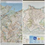 TWO LARGE ORDINANCE SURVEY MAPS, Yr Wyddfa (Snowdon) sheet 115, 88 x 99cms, and Conwy County Borough
