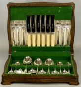 OAK CASED CANTEEN OF CUTLERY for six persons, 24 pieces Provenance: private collection Denbighshire