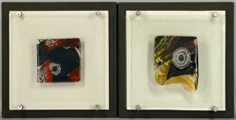 ‡ BILL SWANN (b. 1947) pair of glass pictures - entitled verso 'Patient Circle VI' and 'Patient