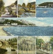 JEAN MORGAN-ROBERTS two watercolours - Tu Hwnt i'r Bont and Llanrwst, 27.5 x 39.5cms, three colour