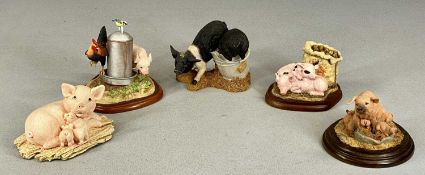 BORDER FINE ARTS COUNTRY ARTISTS PAW PRINTS & MOORCRAFT, five composite groups of pigs Provenance: