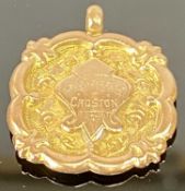 9CT ROSE GOLD MEDALLION, 3.6gms Provenance: private collection Denbighshire