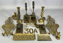 ASSORTED ANTIQUE & VINTAGE METALWARE, including four decorated cast iron desk embossing stamps,