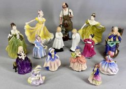 COLLECTION OF FIFTEEN ROYAL DOULTON FIGURINES, including 'Cissie' HN1809, 'The Paisley Shawl' M4, '
