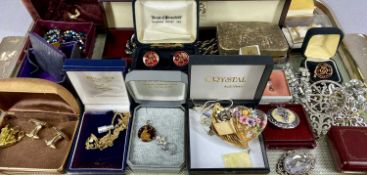 ASSORTED COSTUME JEWELLERY, including simulated pearl necklaces, bead necklaces, pendants and