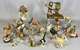 COLLECTION OF NINE GOEBEL BIRD FIGURES, including bullfinch, nuthatch, pheasant, owl, robin, and