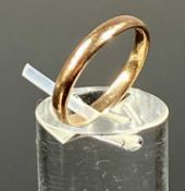9CT ROSE GOLD WEDDING BAND, size L, 1.7g Provenance: private collection Conwy