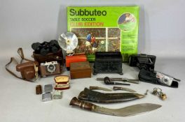 ASSORTED COLLECTABLES, including Subbuteo table soccer club edition, kukri knife in sheath with