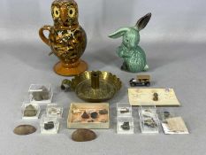 ASSORTED CERAMICS, including contemporary slipware owl jug and cover, 24cms (h), SylvaC rabbit no.