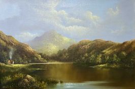 R. GILCONAN oil on canvas - entitled verso 'Snowdon from Glaslyn', signed lower left, 50 x 75cms