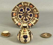 ROYAL CROWN DERBY 1333/1128 PATTERN BOTTLE VASE, 10.5cms (h), 1128 pattern shaped circular bowl,