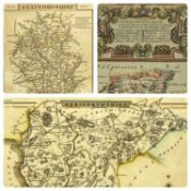THREE SMALL ANTIQUE MAPS, Merionethshire, engraved by J. Roger after G. Cole, 19 x 23.5cms, Road