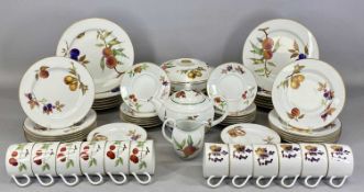 ROYAL WORCESTER EVESHAM PATTERN DINNER & TEAWARE, including twelve dinner plates, twelve side