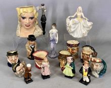 ROYAL DOULTON COLLECTION of figurines, character jugs etc. Provenance: private collection Surrey