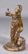 CAST BRASS BRITANNIA AUTOMOBILE CAP MASCOT, 'Vivat Rex', early 20th century, 13cms (h) Provenance: