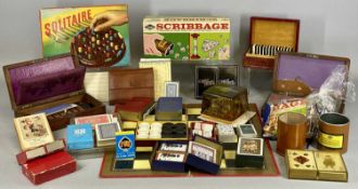 ASSORTED VINTAGE GAMES, including dominos, playing cards, solitaire, etc. Provenance: deceased