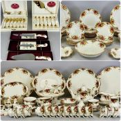 ROYAL ALBERT OLD COUNTRY ROSES, large assortment of dinner and teaware, including various plates and