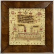 VICTORIAN SAMPLER 'SOLOMON'S TEMPLE', dated 1845 Provenance: deceased estate Conwy Comments: in a