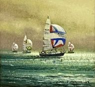NEIL S. HOPKINS (b. 1942) small watercolour - yacht race, signed and dated '98 lower right, 9 x 9.